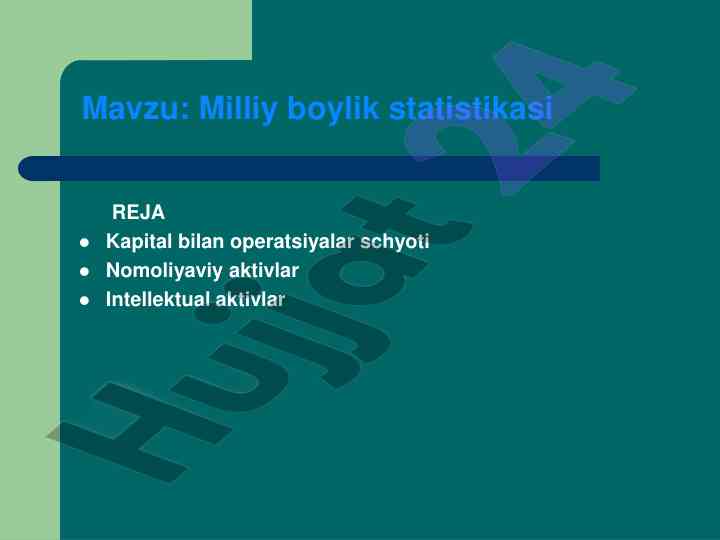 Milliy boylik statistikasi va uning muhimligi