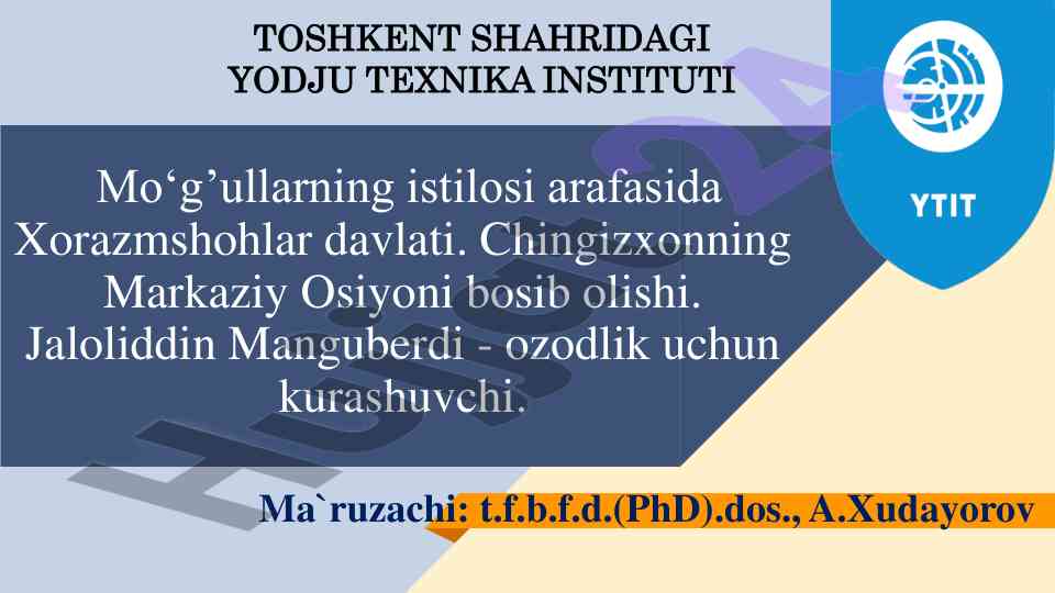 Mo'g'ullar tarixi va xorazmshohlar davlati