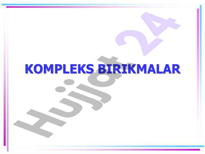 Koorinatsion kimyo va kompleks birikmalar