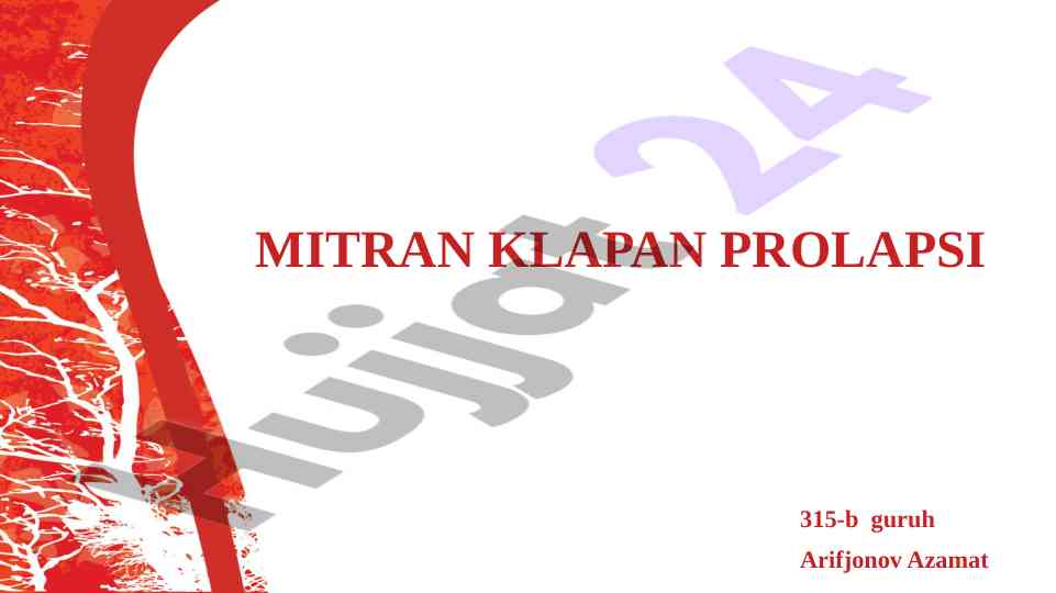 Mitral qopqoq prolapsasining tahlili va tasnifi