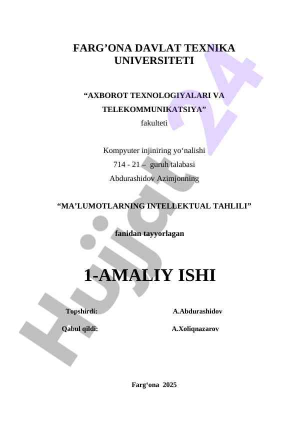 Mashinali o'qitishda matematik operatsiyalar