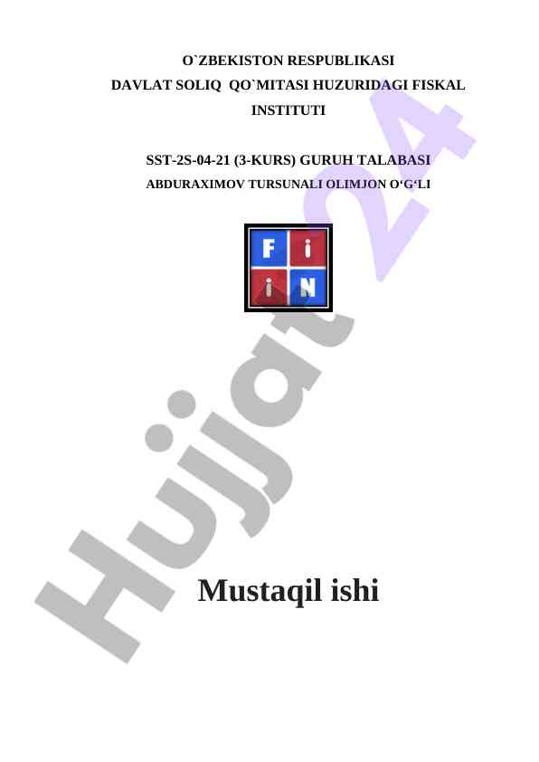 O‘ZBEKISTONDA SOLIQ TIZIMI INKISHOFI TARIXI