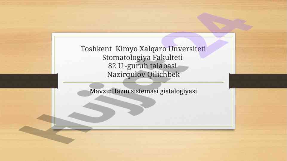 Hazm sistema gistalogiyasi tahlili