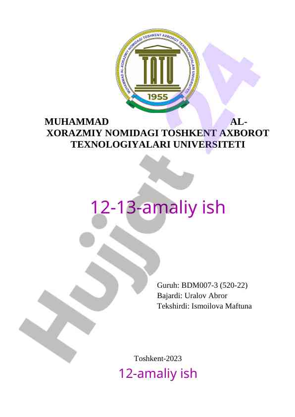 Sql tilida index yaratish amaliy ish