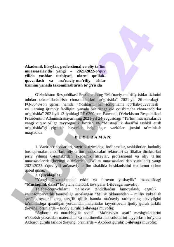 Yoshlarni qo‘llab-quvvatlash tizimini yana takomillashtirish