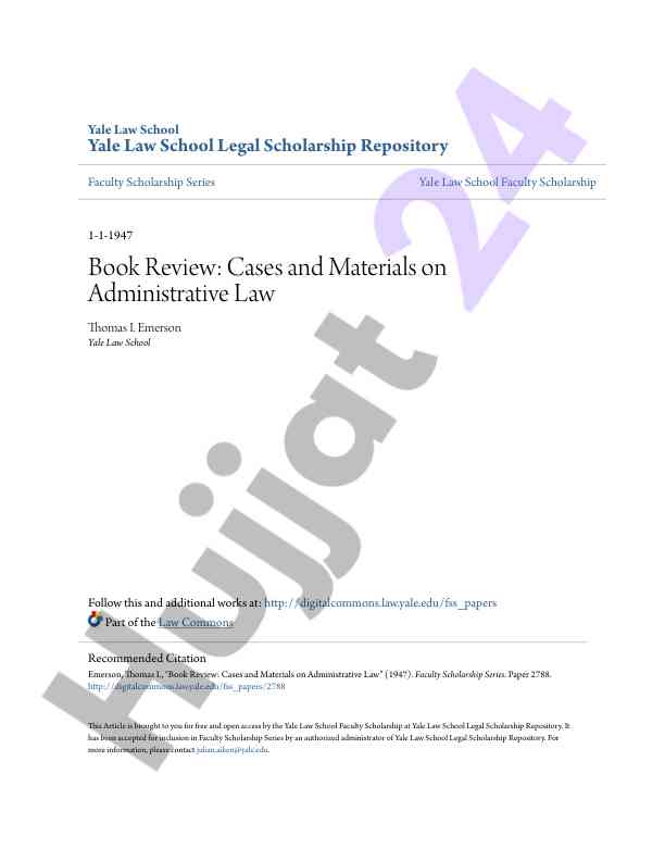 Book review: cases and materials on administrative law