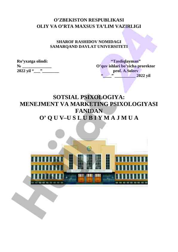 Sotsial psixologiya menejment va marketing psixologiyasi