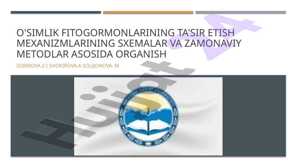 O'simlik fitogormonlarining ta'sir mexanizmlari