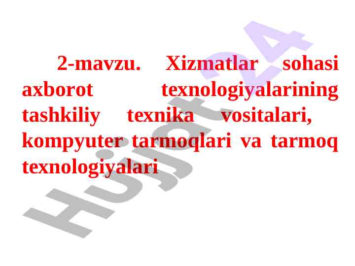 Xizmatlar soha axborot texnologiyalari tashkiliy vositalari