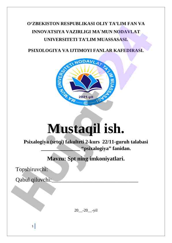 Psixologiya fanida spt imkoniyatlari va prinsiplari