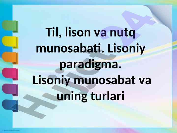 Lisoniy paradigmani o‘rganish va tahlil