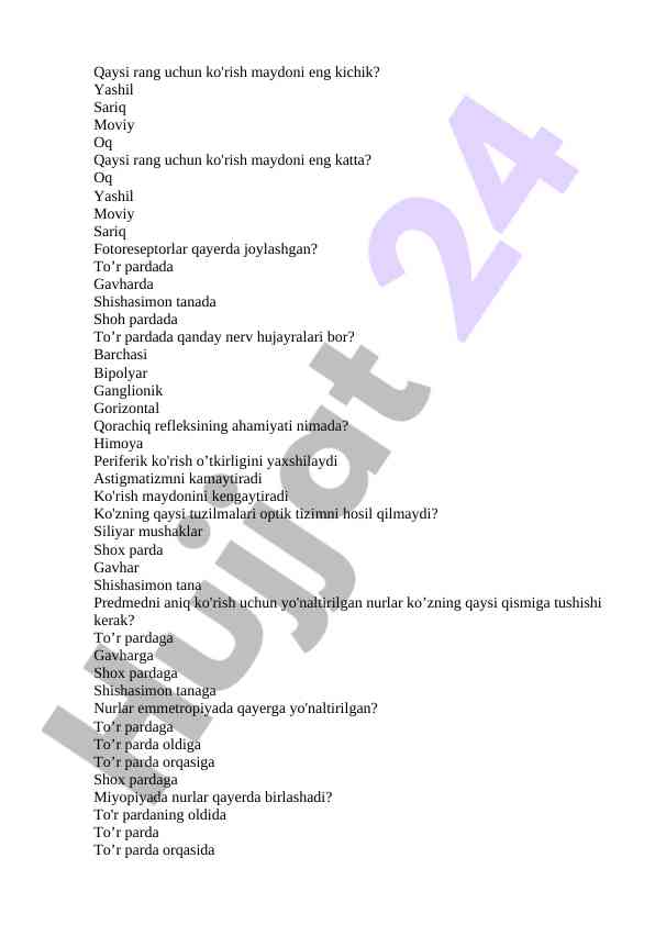 Ko'rish maydoni va ranglar: optik tizim analizi