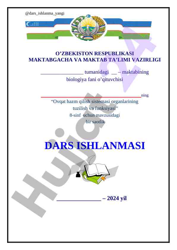 Ovqat hazm qilish sistemasi organlari tuzilishi