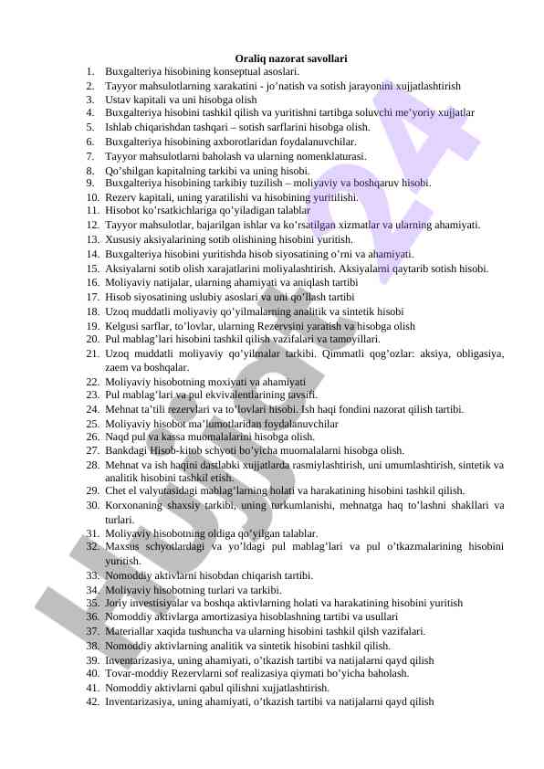 Buxgalteriya hisobining konseptual asoslari
