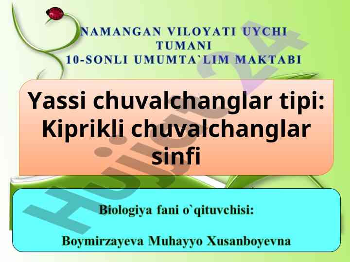 Yassi chuvalchanglar tiplari va ularning tahlili