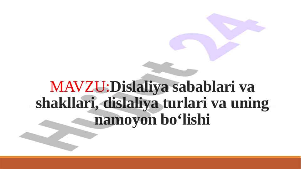 Dislaliya sabablari va shakllari tahlili