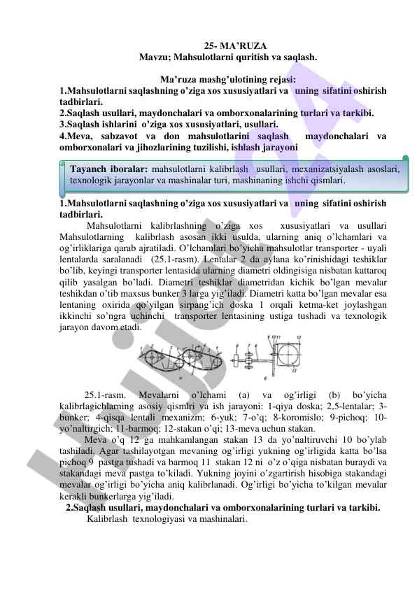Mahsulotlarni quritish va saqlash haqida ma’ruza