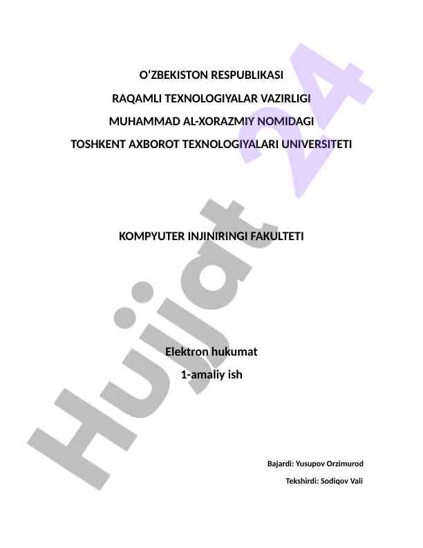 Elektron hukumat amaliy ishlar tahlili