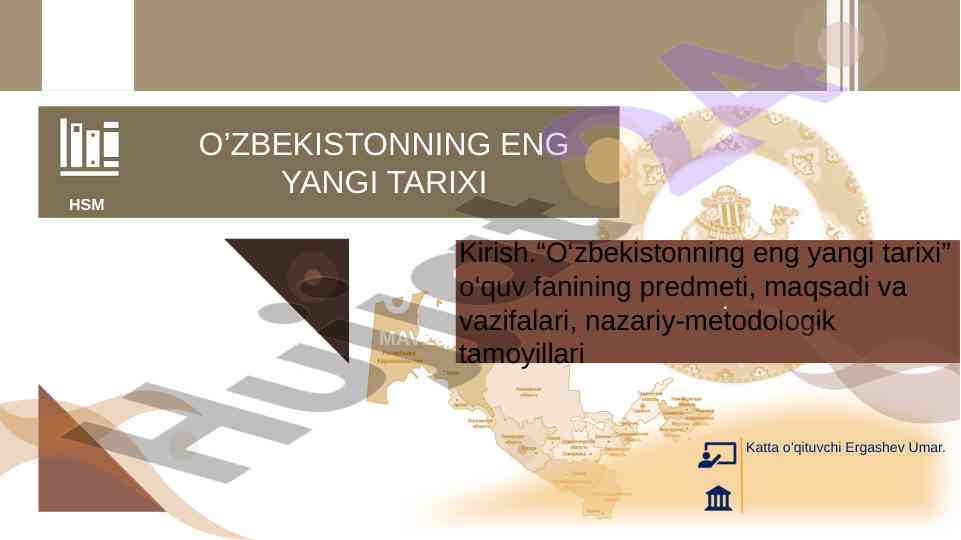 O‘zbekistonning eng yangi tarixi o‘quv fani bo‘yicha qo‘llanma