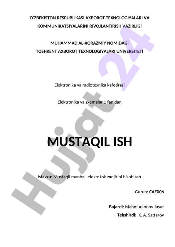 Elektr tok zanjirini hisoblash usullari