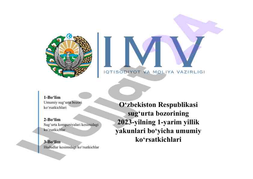 2023 yil o‘zbekiston sug‘urta bozor ko‘rsatkichlari