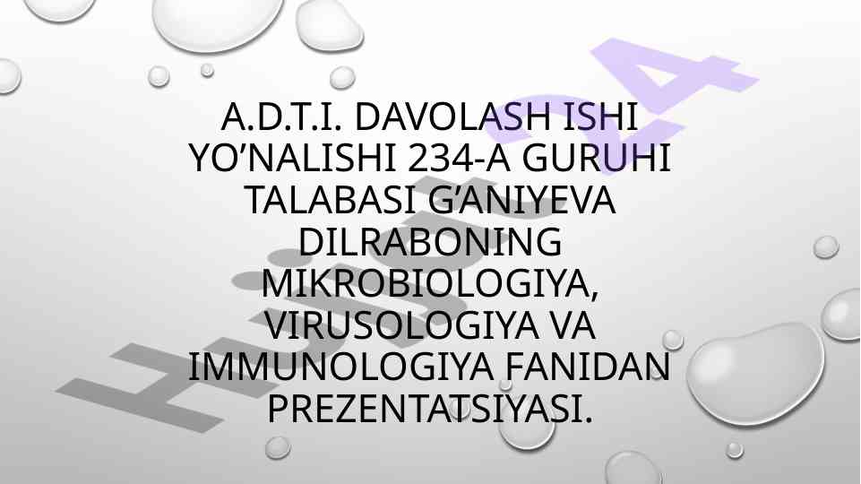 Mikroorganizmlar ekologiyasi prezentatsiyasi