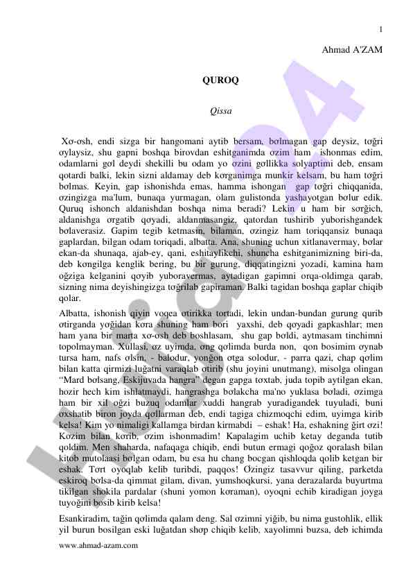 Quruq iskandariyasi: hikoyalar va qissa