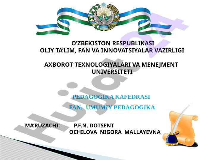 O‘zbekiston ta’lim tizimining konseptual asoslari