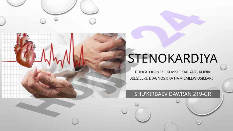 Stenokardiya etiopatogenezi va klinik belgileri