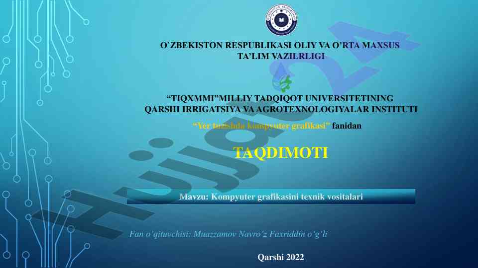 Kompyuter grafikasining texnik vositalari