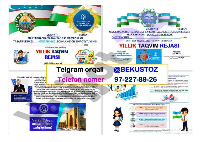 Boshlang‘ich sinf ustozi uchun ko’rgazma va to‘garaklar