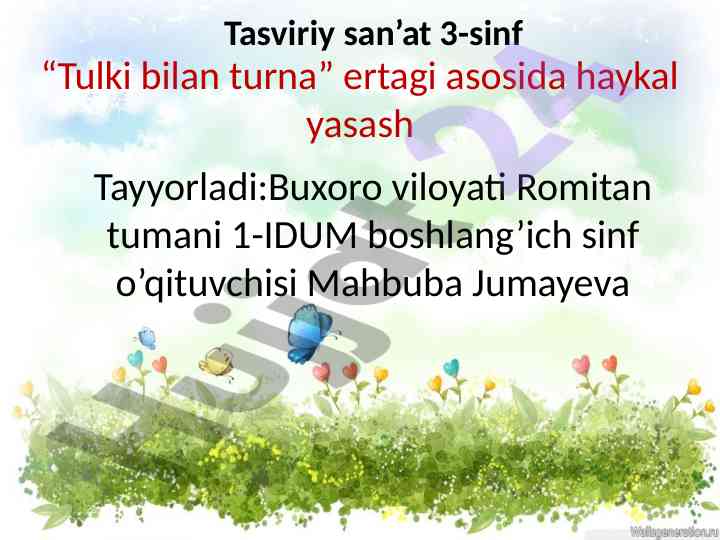 Haykal yasash: tulki bilan turna ertagi