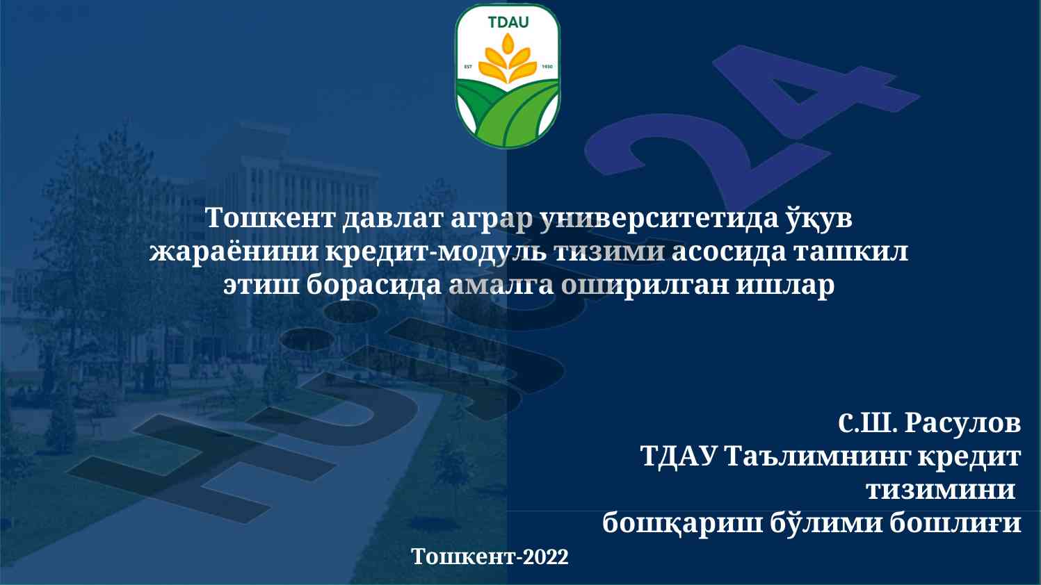 Kredit-modul tizimini joriy etish bilan bog‘liq ishlar