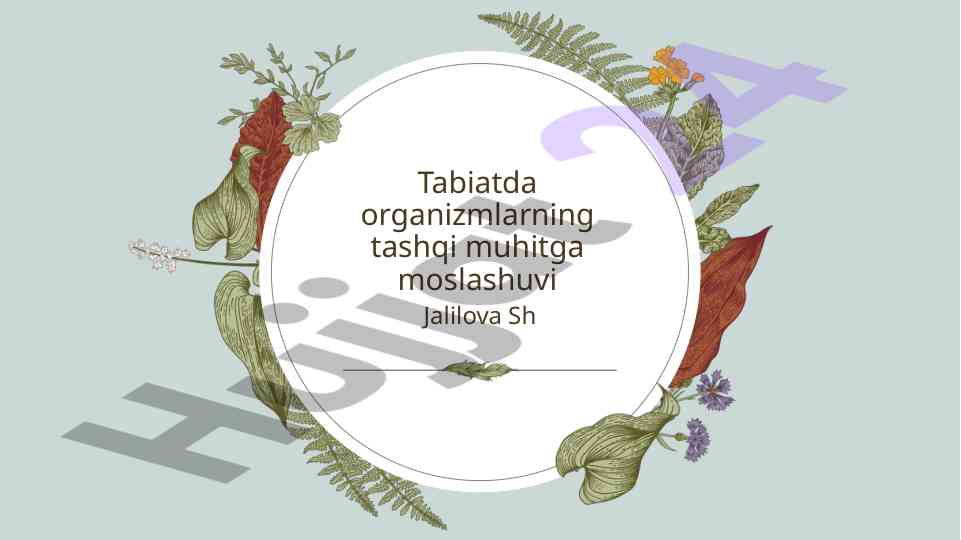 Organizmlarning tashqi muhitga moslashuvi tahlili