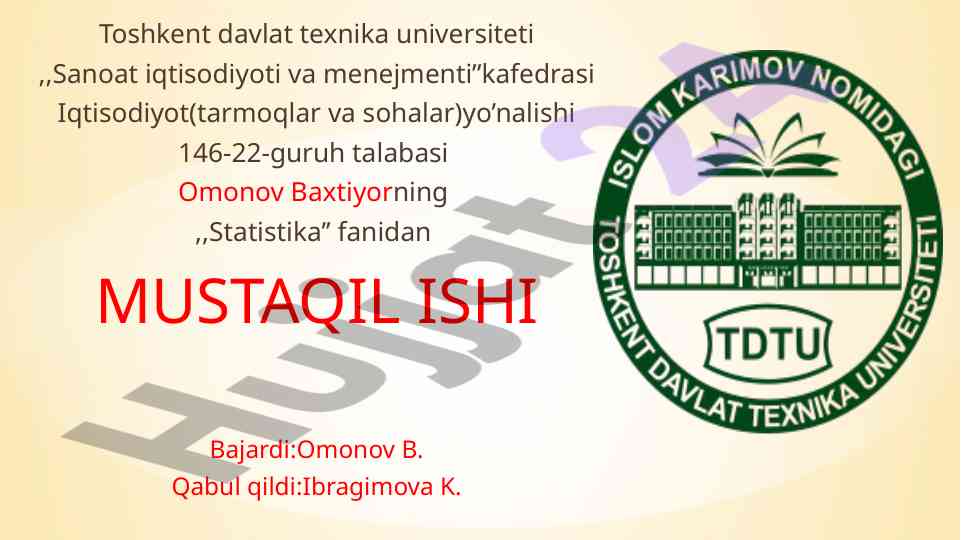 Milliy boylik statistikasi tahlili va asosiy ko‘rsatkichlar