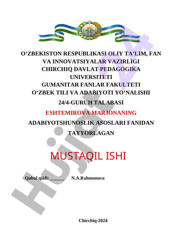 Aristotelning poetik asarlarini o‘rganish