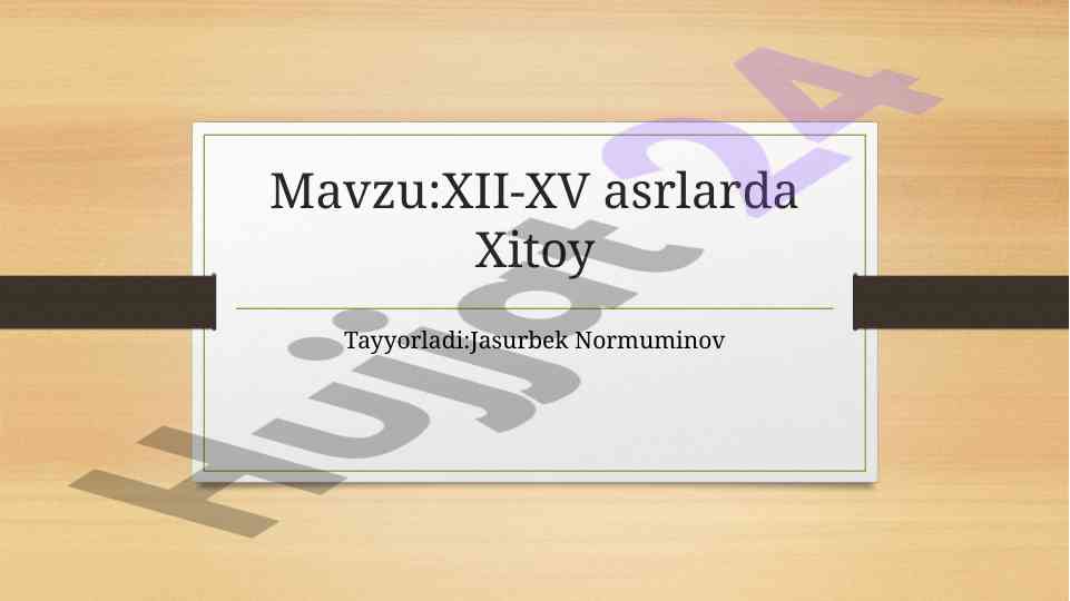 Xii-xv asrlarda xitoyning mo’g’ullar istilosi