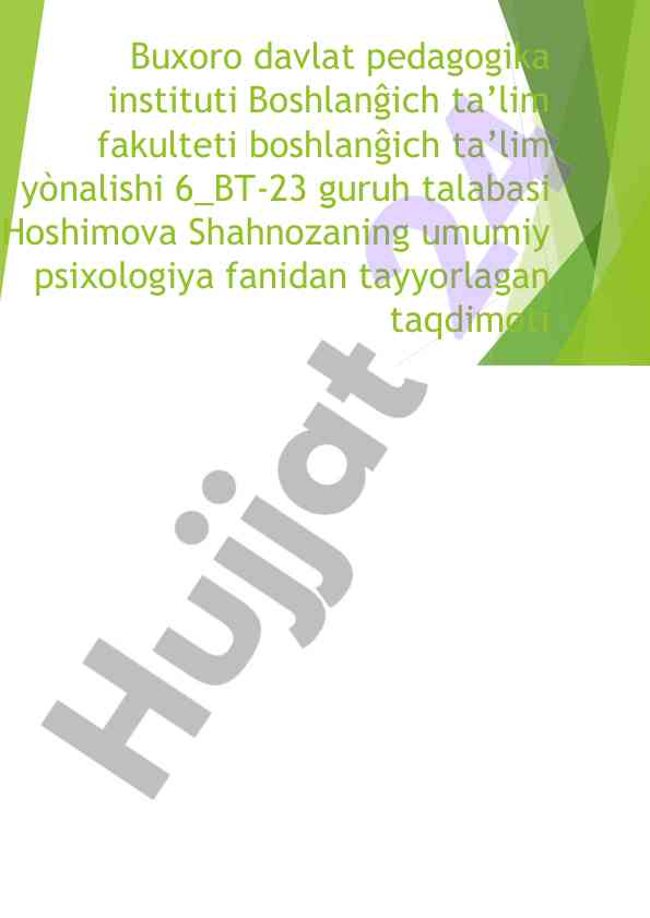 Xarakter haqida tushuncha va xususiyatlar