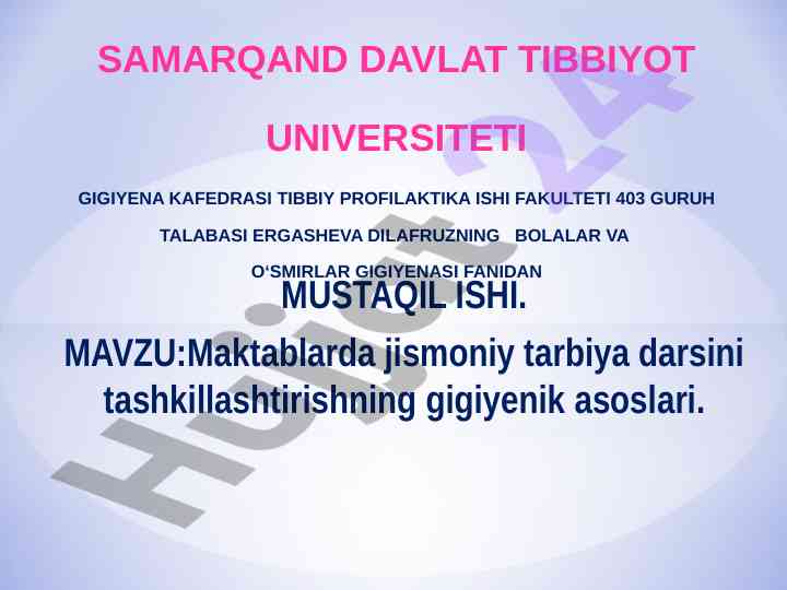 Maktablarda jismoniy tarbiya darsining gigiyenik asoslari