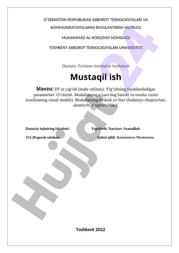 Dasturiy ta'minot tizimlarini loyihalash