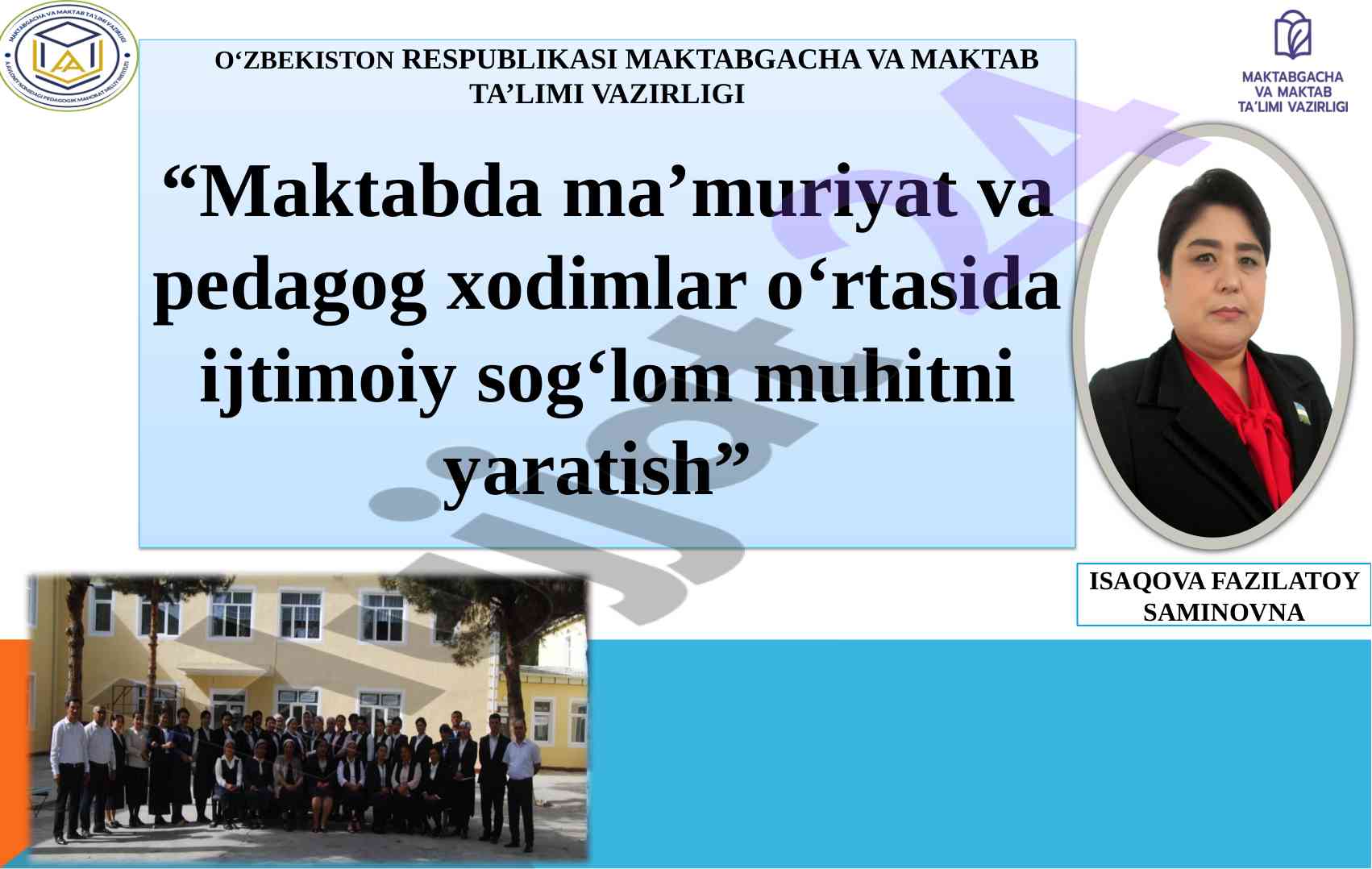 Ijtimoiy sog‘lom muhitni yaratish asoslari