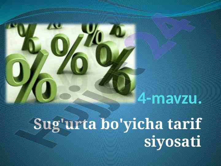 Sug'urtani tarif siyosati metodologiyasi