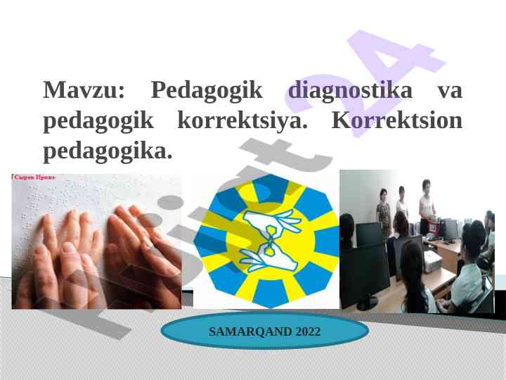 Pedagogik diagnostika va korrektsiya