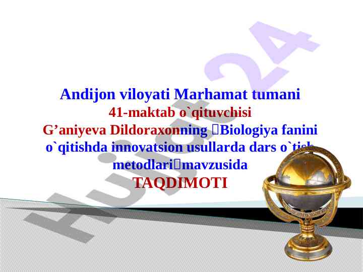 Biologiya fanini o'qitishda innovatsion usullar