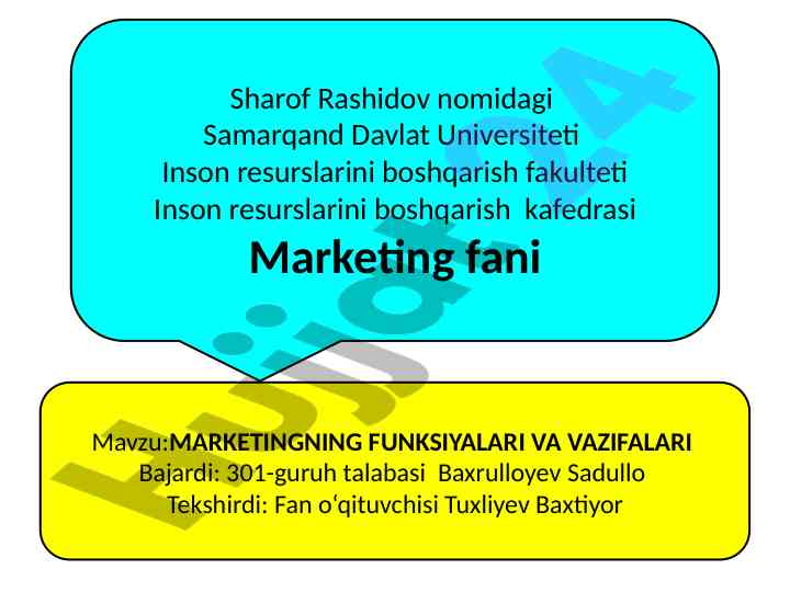 Marketingning funksiyalari va vazifalari