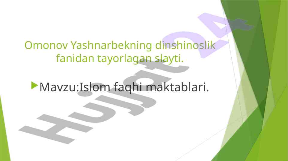 Islom fiqh maktablari tarixi va farqlari
