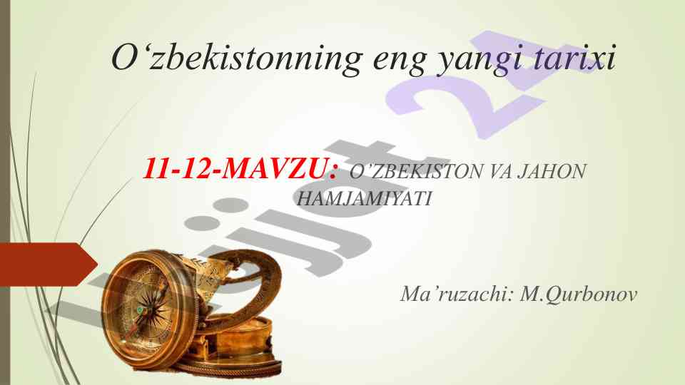 O‘zbekistonnin jahon hamjamiyatidagi roli