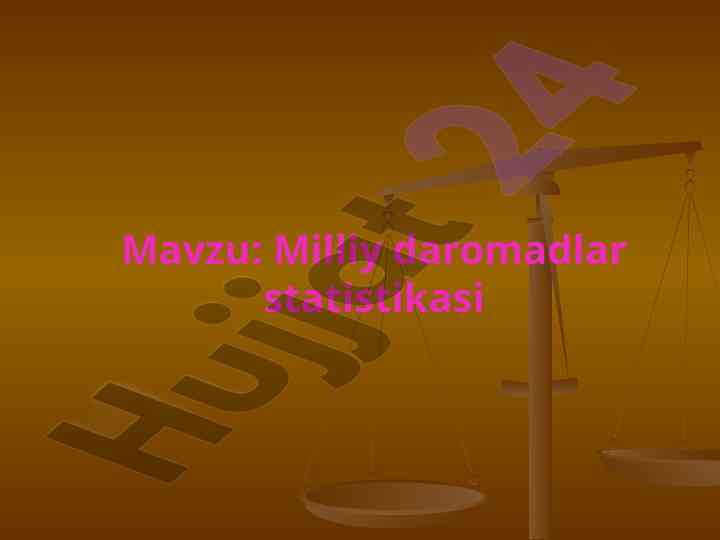 Milliy daromadlar statistikasi va ahamiyati