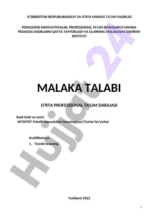 Pedagogik innovatsiyalar va malaka talablari