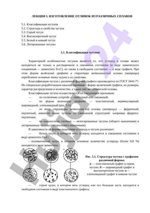 Изготовление отливок из различных сплавов